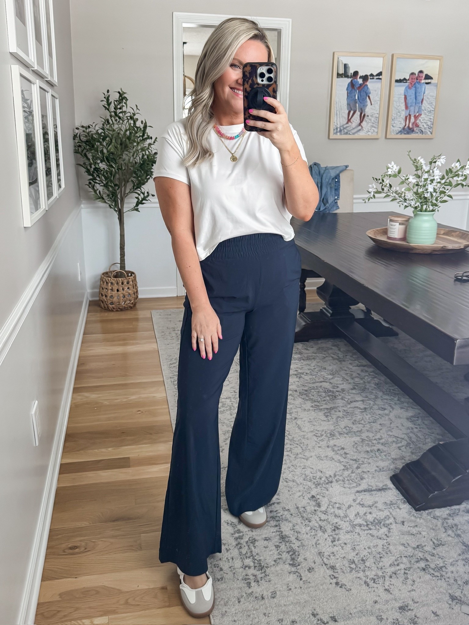 This outfit is such an easy everyday go to. The active wide leg pants paired with a classic white t shirt feel comfortable, relaxed, and still put together for errands, travel days, or casual wear.

Wearing size small.

spring outfit ideas active pants outfit wide leg pants outfit white t shirt outfit casual spring outfit athleisure outfit everyday style comfy chic outfit womens spring fashion effortless outfit lovelylifestyling

#LTKSeasonal #LTKOver40 #LTKActive