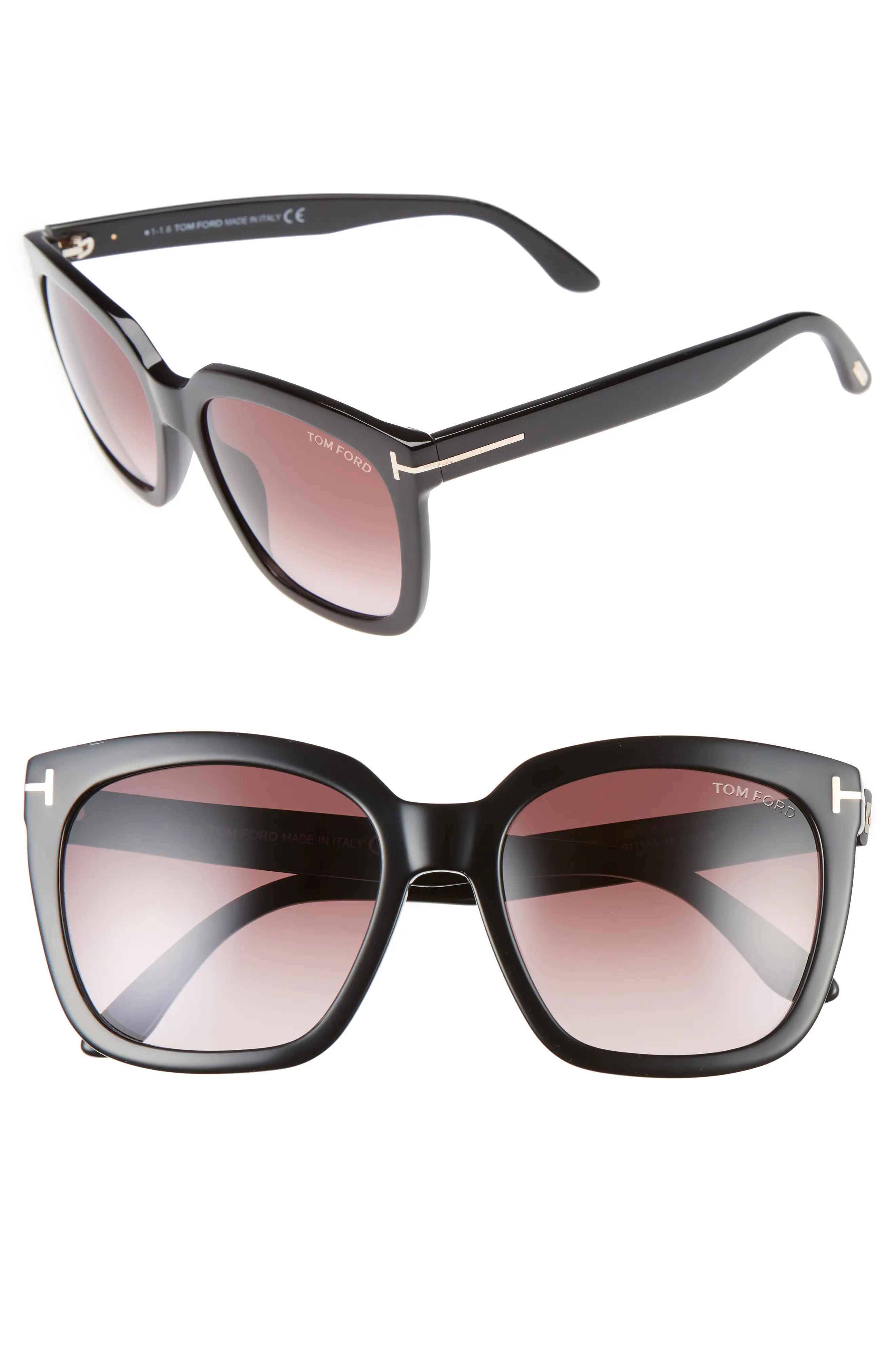 Tom Ford Amarra 55mm Gradient Lens Square Sunglasses | Nordstrom
