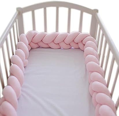 Soft Knot Pillow Decorative Baby Bedding Sheets Braided Crib Bumper Knot Pillow Cushion (Pink, 15... | Amazon (US)