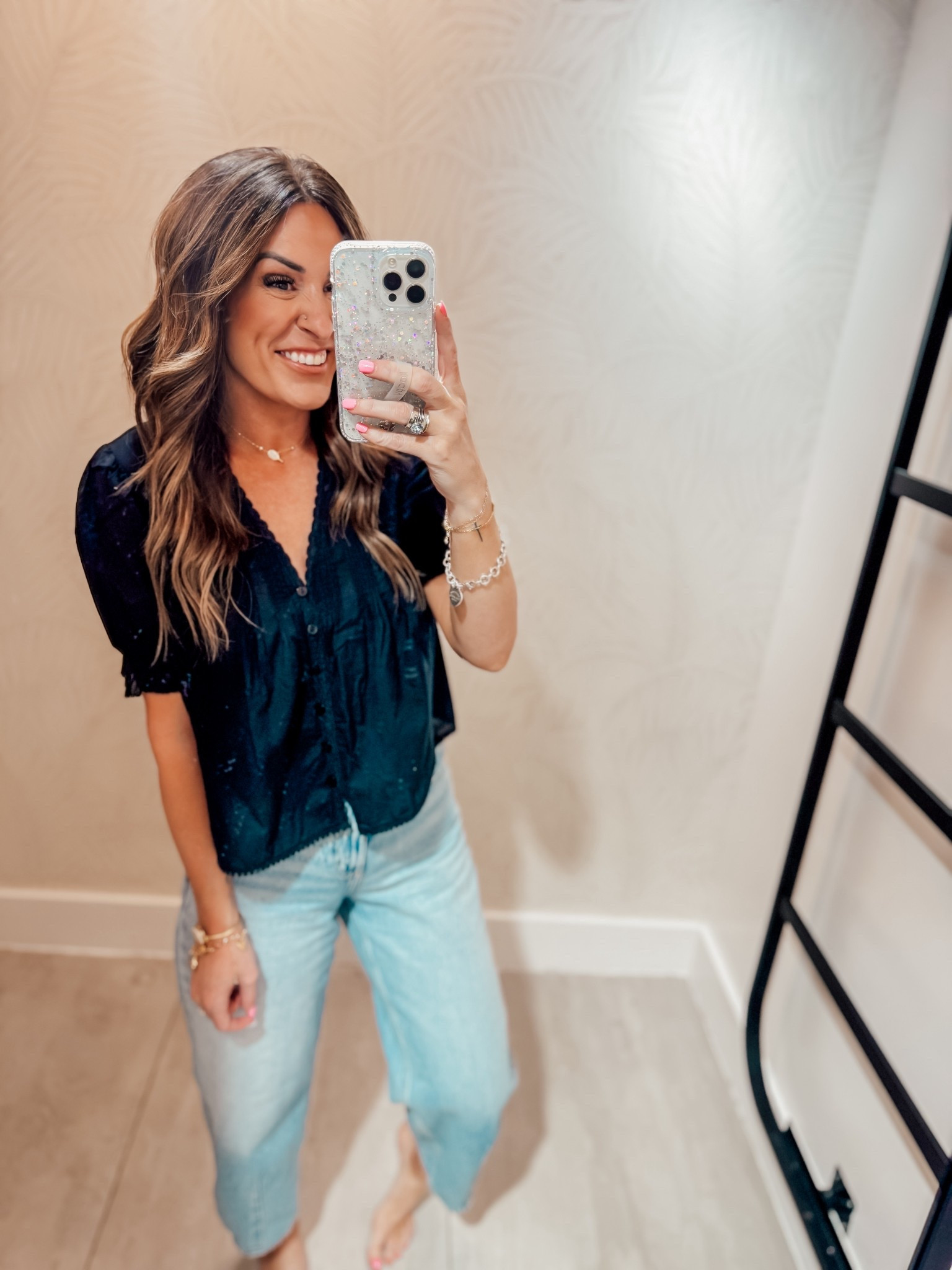 Wearing an XS in this @abercrombie top, and a 0 regular in the @Target jeans! Use code DENIMAF for an extra 15% off your Abercrombie order. 

#LTKdayinmylife #LTKSaleAlert #LTKgrwm