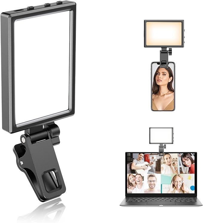 Eicaus Rechargeable LED Selfie Fill Light with Monitor Clip and Tripod/Camera Adapter, Video Conf... | Amazon (US)