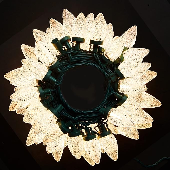 SHARKSTAR C9 Christmas Lights Outdoor Christmas Decorations 60Led Lights Christmas Tree String Li... | Amazon (US)