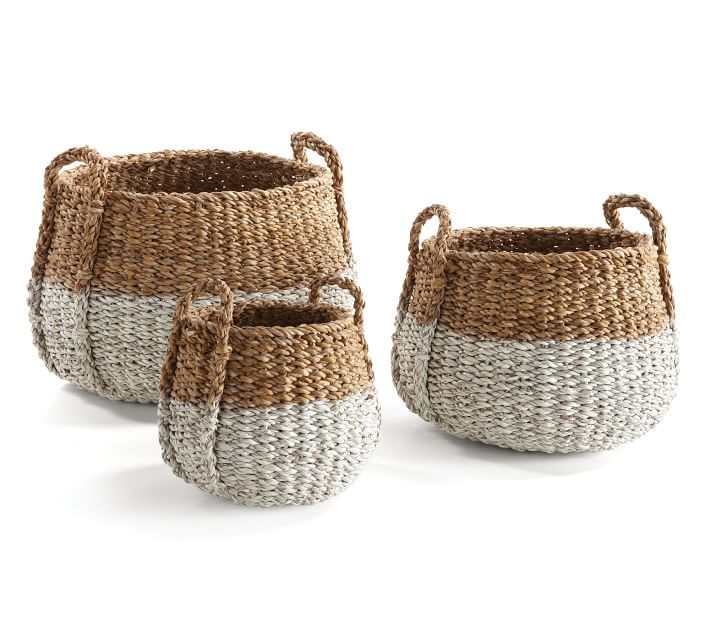 Lisbon Seagrass Woven Handled Baskets, Set of 3 | Pottery Barn (US)