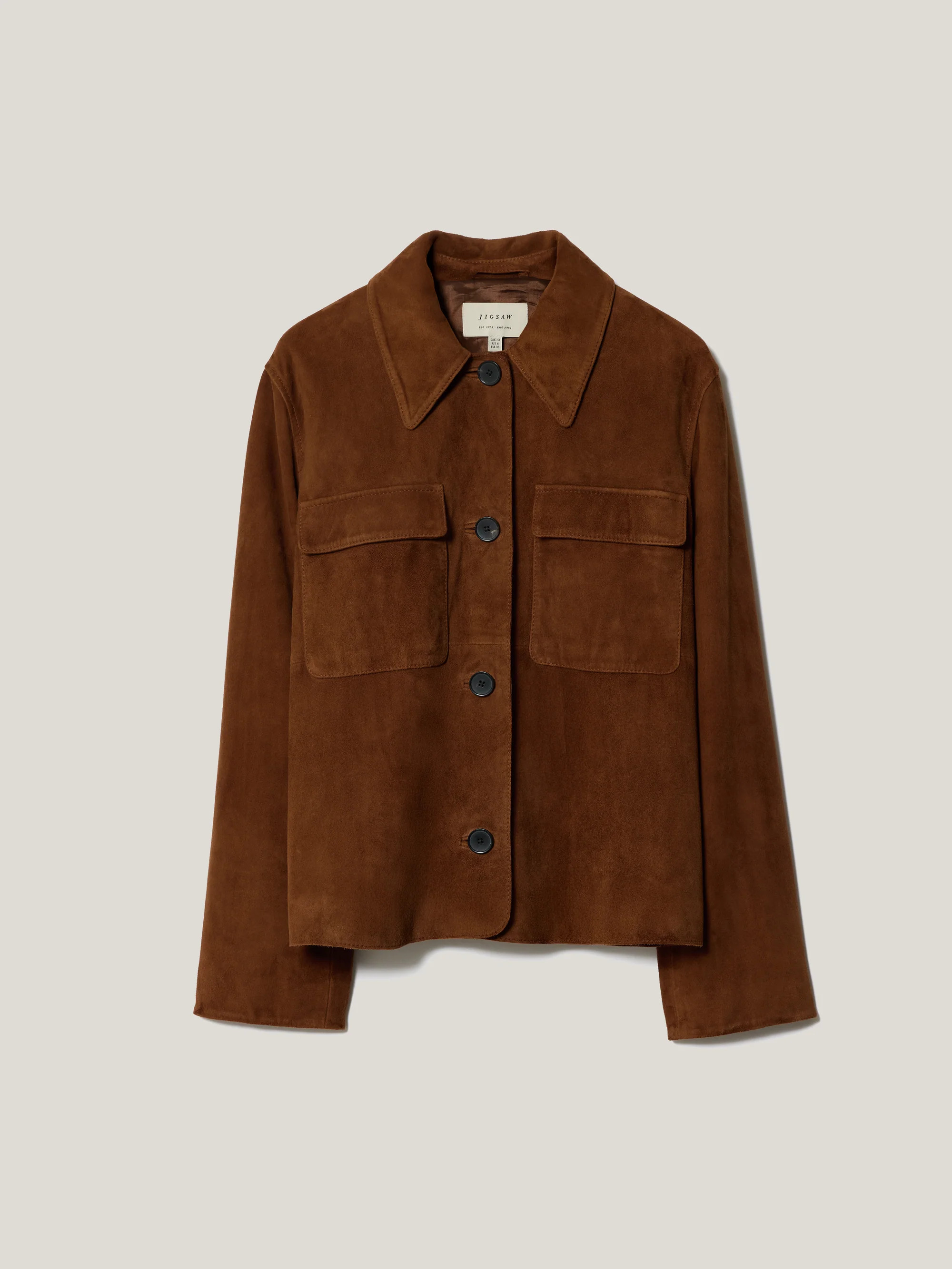 Suede Patch Pocket Jacket | Tan | Jigsaw (UK)