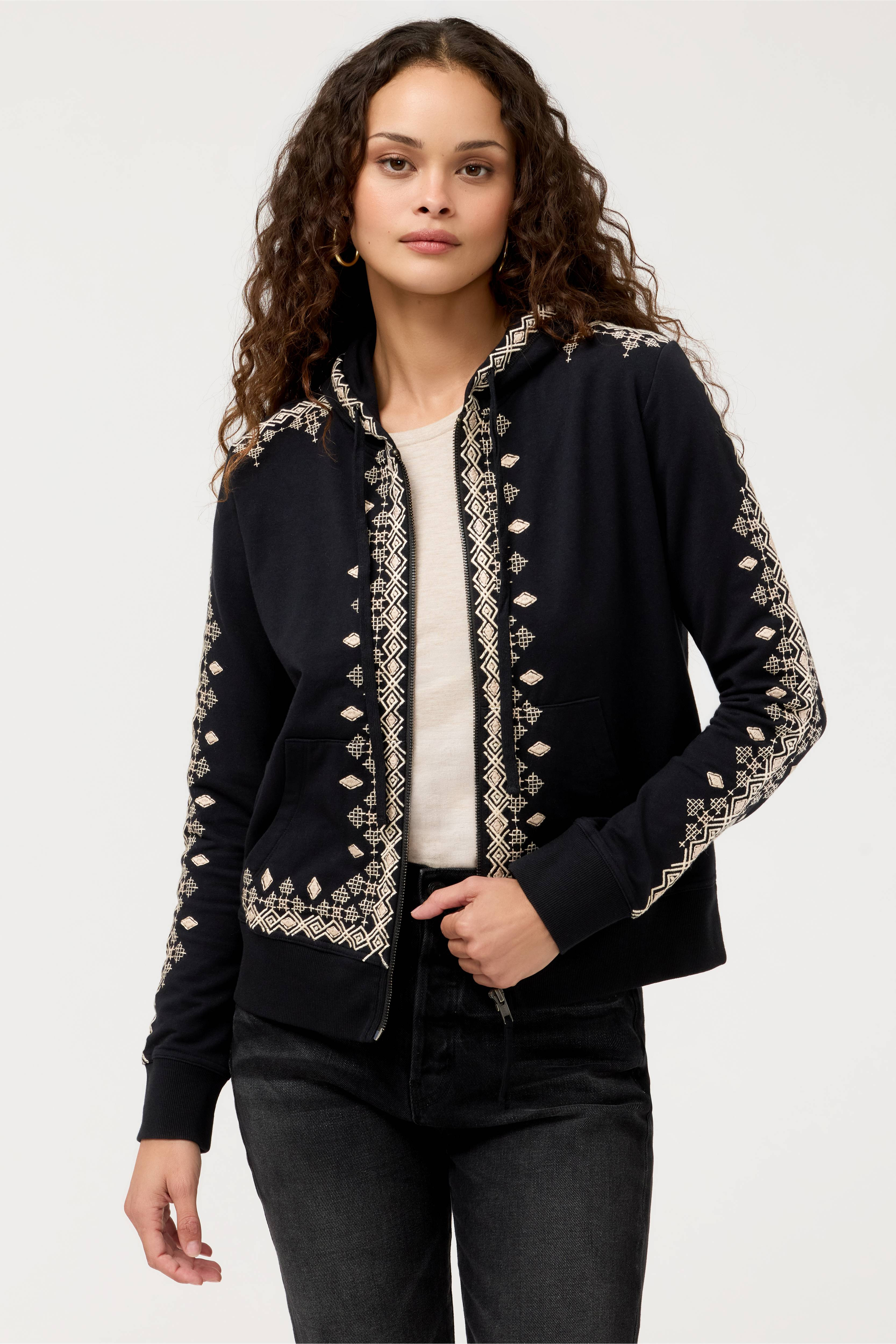 MODERN ZIPUP SWEATSHIRT
                                
                                    
   ... | Johnny Was