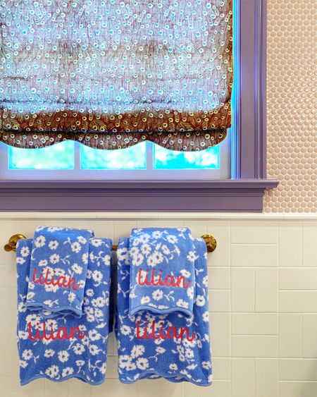 We love the new patterned towels with scallops by @weezietowels!

Designer tip: Go bold with a bright, contrasting monogram color! 💡

#LTKhome #LTKunder50 #LTKunder100