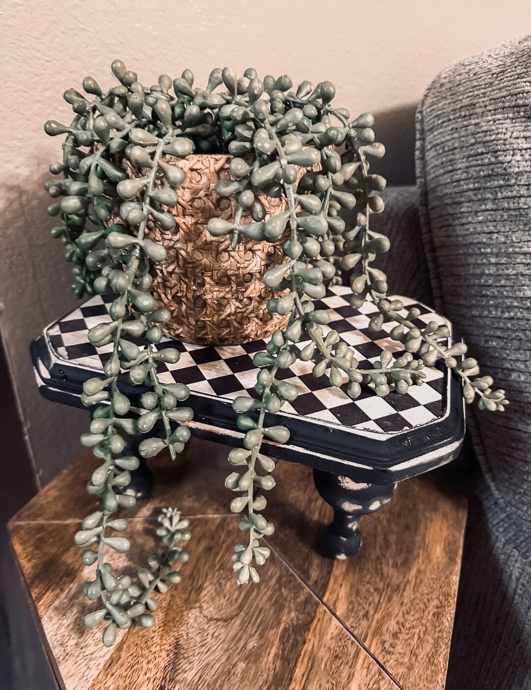 Vintage Inspired Checkered Wood Riser | Etsy (US)