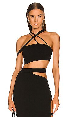 Ismane Knit Crop Top in Taupe | Revolve Clothing (Global)