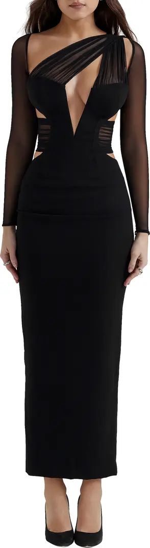 HOUSE OF CB Zahra Asymmetric Cutout Long Sleeve Cocktail Dress | Nordstrom | Nordstrom