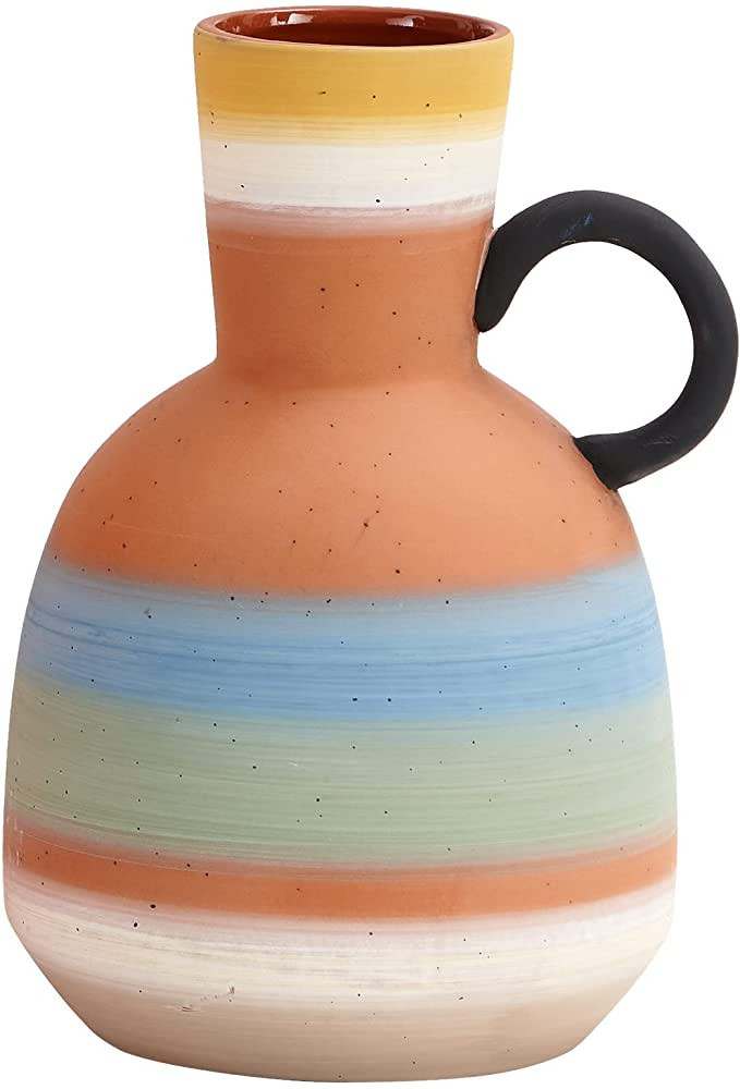 Ceramic Vase for Home Living Room Decor, Shelf Decor, Rustic Home Decor, Farmhouse Decor Unique T... | Amazon (US)