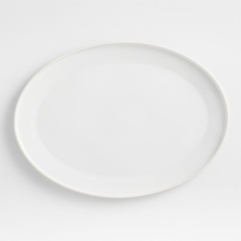 Tour White Porcelain Oval Serving Platter + Reviews | Crate & Barrel | Crate & Barrel