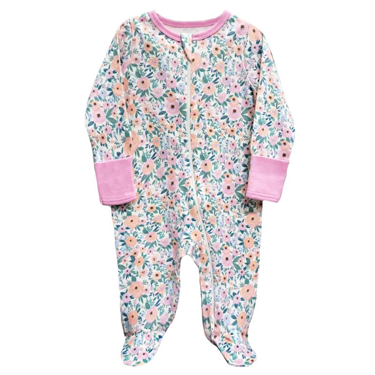 Wonder Nation Unisex Baby Zip Front Sleep N Play Pajamas, Preemie-6/9 Months | Walmart (US)