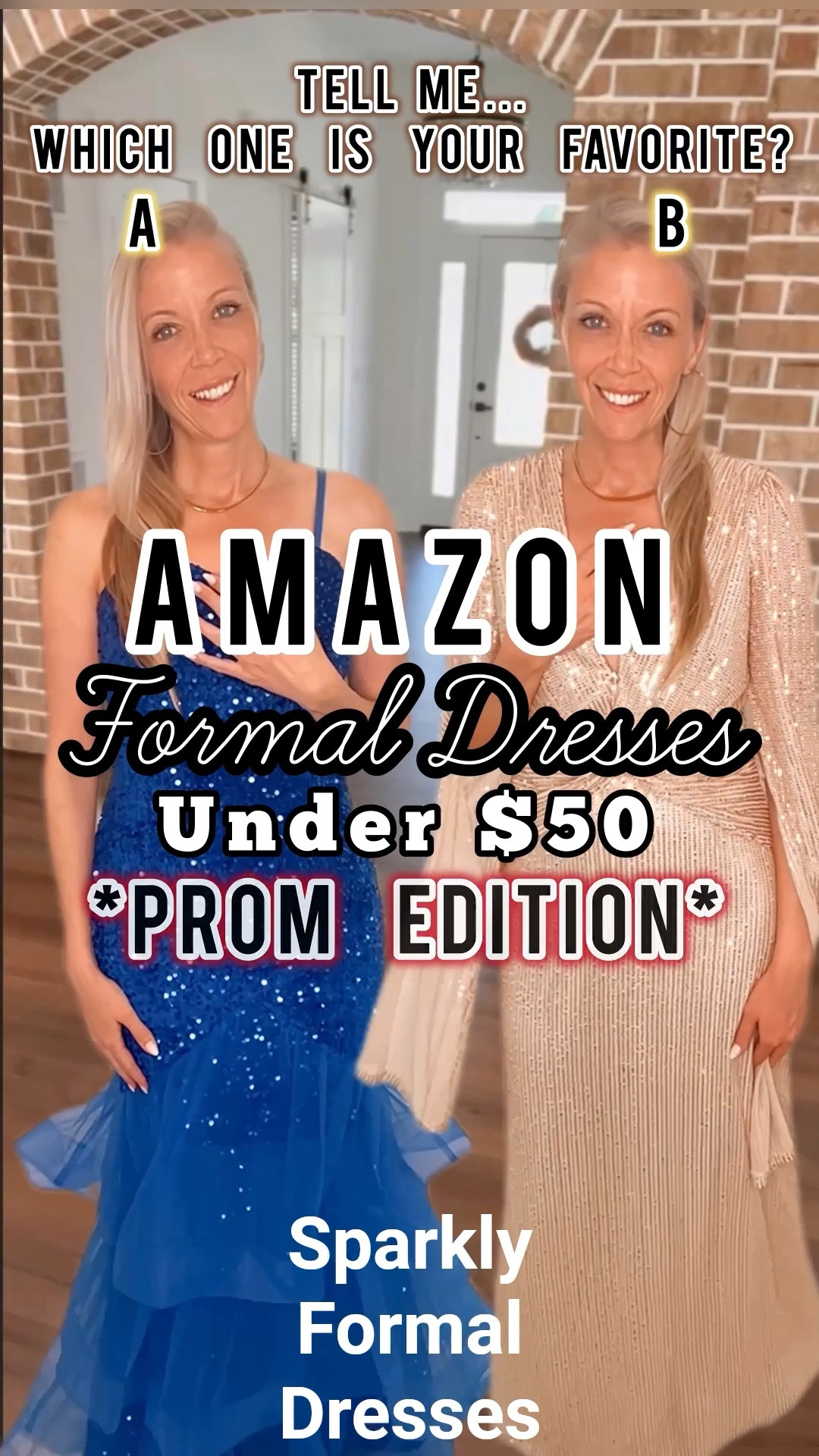 A or B?! Please tell me which one’s your favorite in the comments! 

If you’re looking for a sparkly dress for your next special occasion/formal event, these two budget friendly options are on Amazon!  

I love the long length of these sequin dresses 🙌.  The extra length hides my legs and makes me feel secure on the dance floor (MOST IMPORTANT💃)!

👋🙋🏼‍♀️Hi, my name is Corrie and I find the best dresses on Amazon under $50!  I live under a teacher’s budget and totally understand wanting to look your best without breaking the bank!  I used to spend hours perusing the clearance racks and discount stores for fancy looking dresses but now it’s much more convenient to shop on Amazon! 

I love to show people what things look like IRL—I’ve got you girl!  🫶

#sparklydress #prom #promdress #EveningGown #promdresses #prom2025 #promnight #promgown #promqueen #promfashion #motherofthegroomdress #motherofthebride #sequingown #formaldress #amazonfinds #AmazonDresses #weddingguestfashion 

#LTKWedding #LTKParties #LTKFindsUnder50