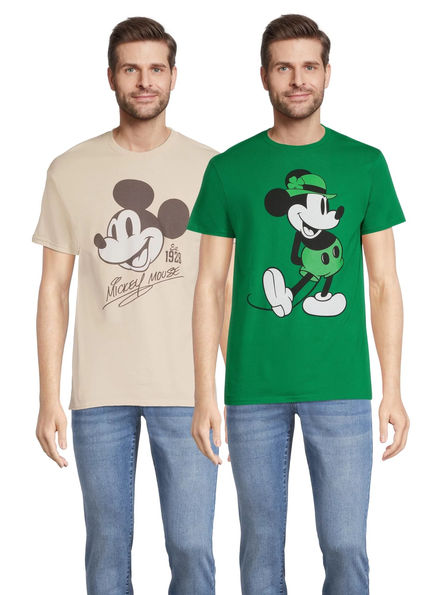 Mickey St Patrick's Mens Graphic T-Shirt, 2Pack | Walmart (US)