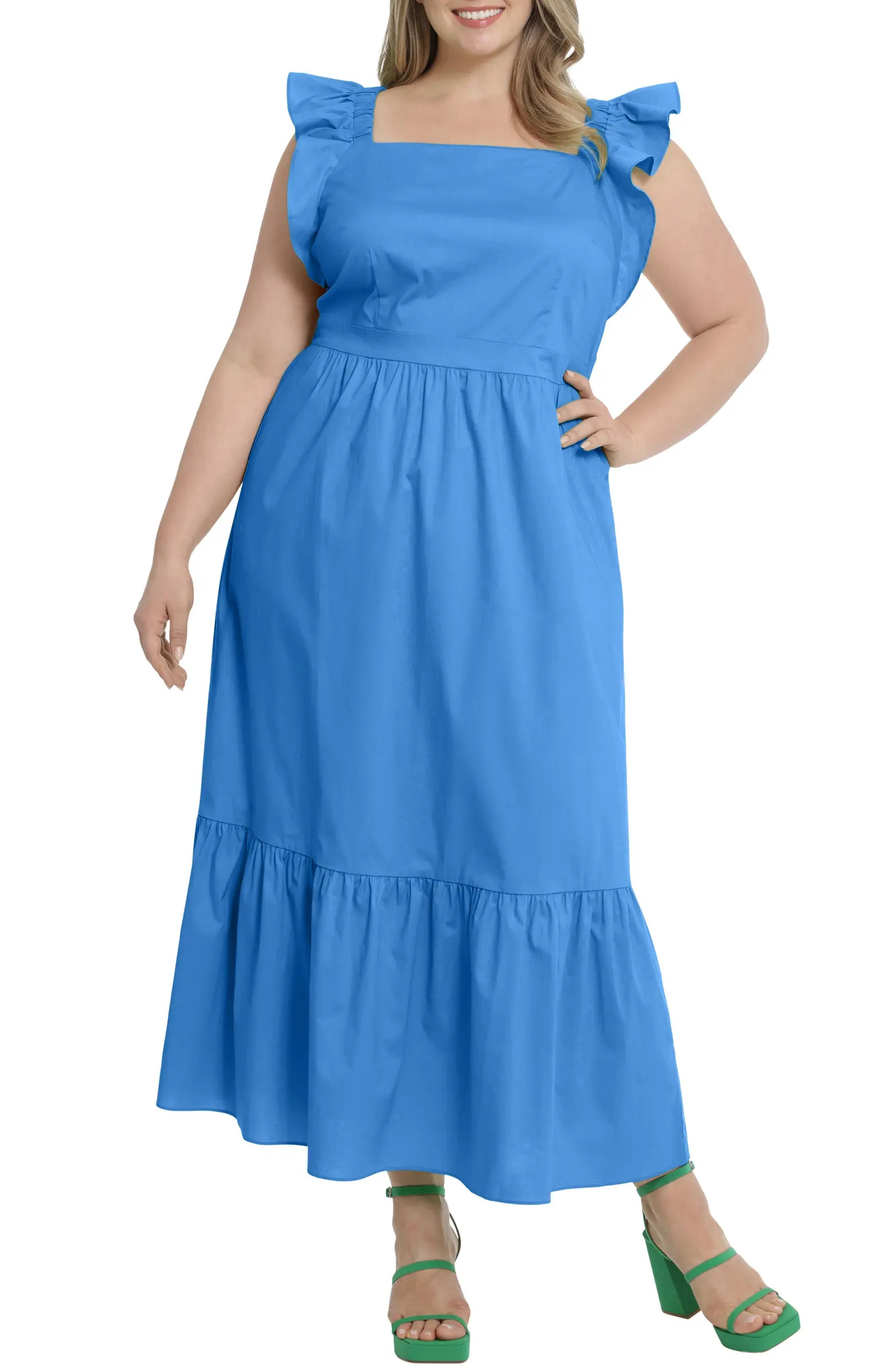 Ruffle Cap Sleeve Maxi Dress | Nordstrom Rack