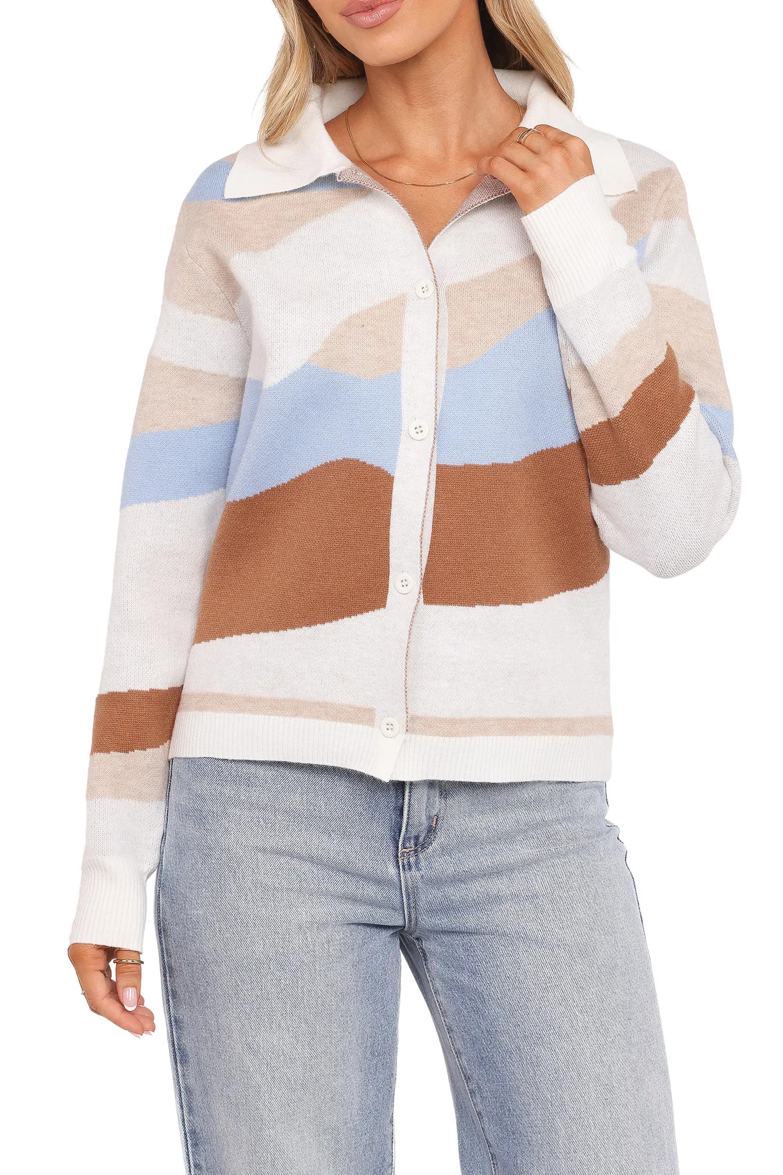 Petal & Pup Tulula Colorblock Jacquard Cardigan (Women) | Nordstrom | Nordstrom