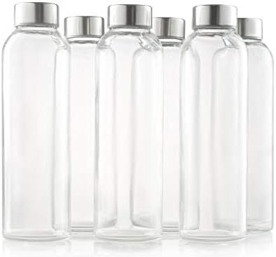 Amazon.com | Sagler glass bottles 6 Pack 18oz - Includes 6 Sleeves (COLORS MAY VARY) - glass drin... | Amazon (US)