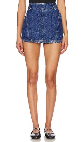 Runaway Denim Skirt in Lake Life | Revolve Clothing (Global)