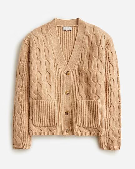 Collection cashmere cable-knit V-neck cardigan sweater | J.Crew US