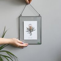 Botanical Art Print in Stained Glass Frame, Framed Herb Illustration, Flower Wall Hanging, Plants Ho | Etsy (US)