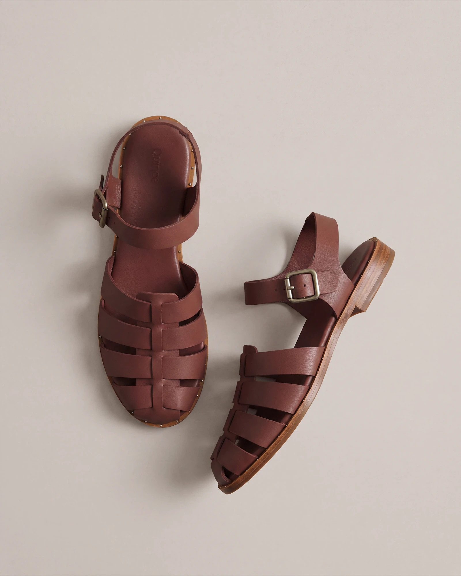 Quince | Women's Italian Leather Fisherman Sandal in Black, Size 10 | Quince
