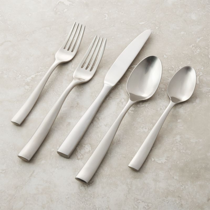 Marin Satin 5-Piece Flatware Place Setting + Reviews | Crate & Barrel | Crate & Barrel