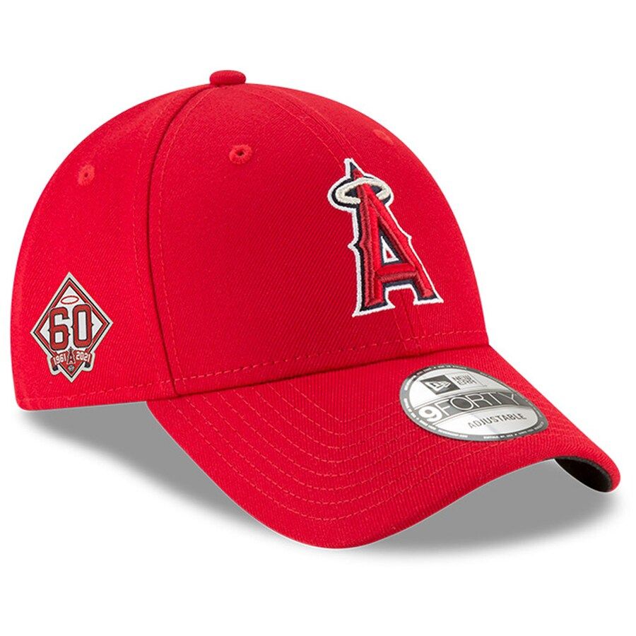 Men's Los Angeles Angels New Era Red 60th Anniversary The League 9FORTY Adjustable Hat | MLB Shop