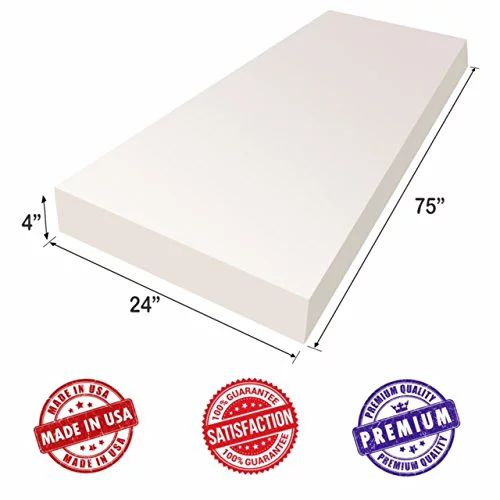 Upholstery Foam Cushion Sheet- 4"x24"x75"-High Density Support-Premium Luxury Quality- Good for S... | Walmart (US)