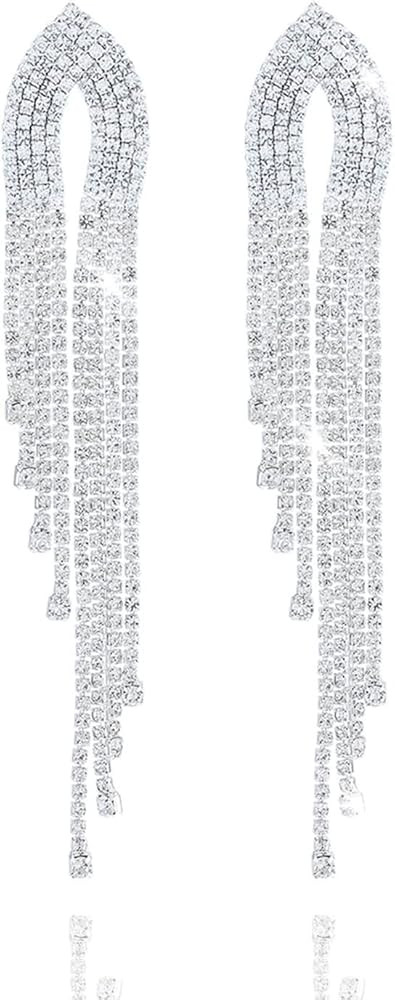 Rhinestone Tassle Dangle earrings  | Amazon (US)