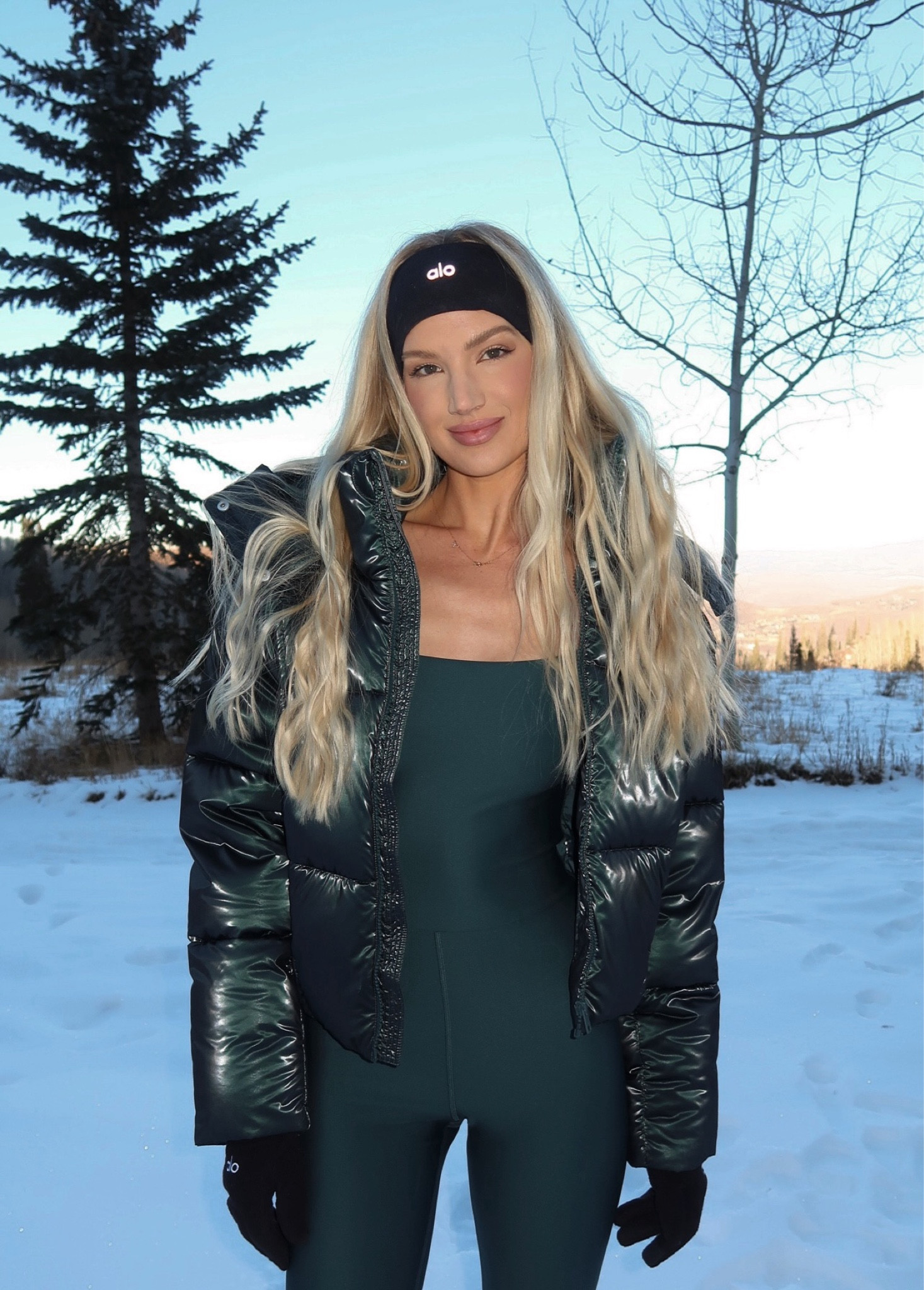 Ski trip in Alo! Coat size S, onesie size XXS. (I usually wear XS in their leggings but sized down in the onesie)

#alo #snow #winterstyle #ootd #ski #skioutfit #puffer #coat #bodysuit #jumpsuit #onesie #aloyoga #midnightgreen 

#LTKstyletip #LTKSeasonal #LTKfindsunder100
