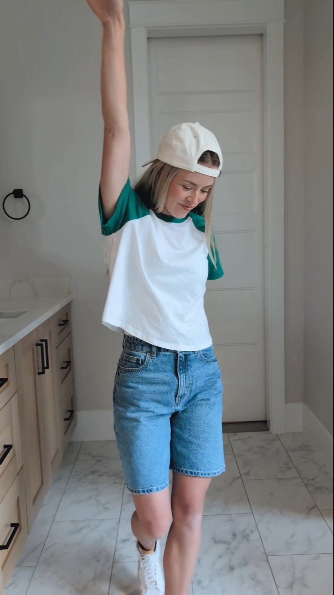 Modest summer fit ft the cutest "dad" bermuda shorts, a classic baseball tee, Nike blazer hightops (on an amazing sale!) and a baseball cap!

#LTKFindsUnder50 #LTKStyleTip