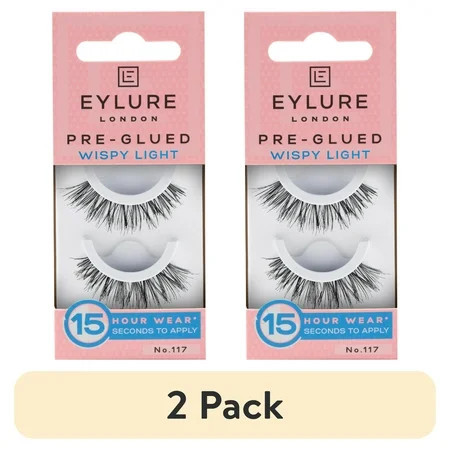 (2 pack) Eylure Pre-Glued Wispy Light False Lashes No. 117 | Walmart (US)