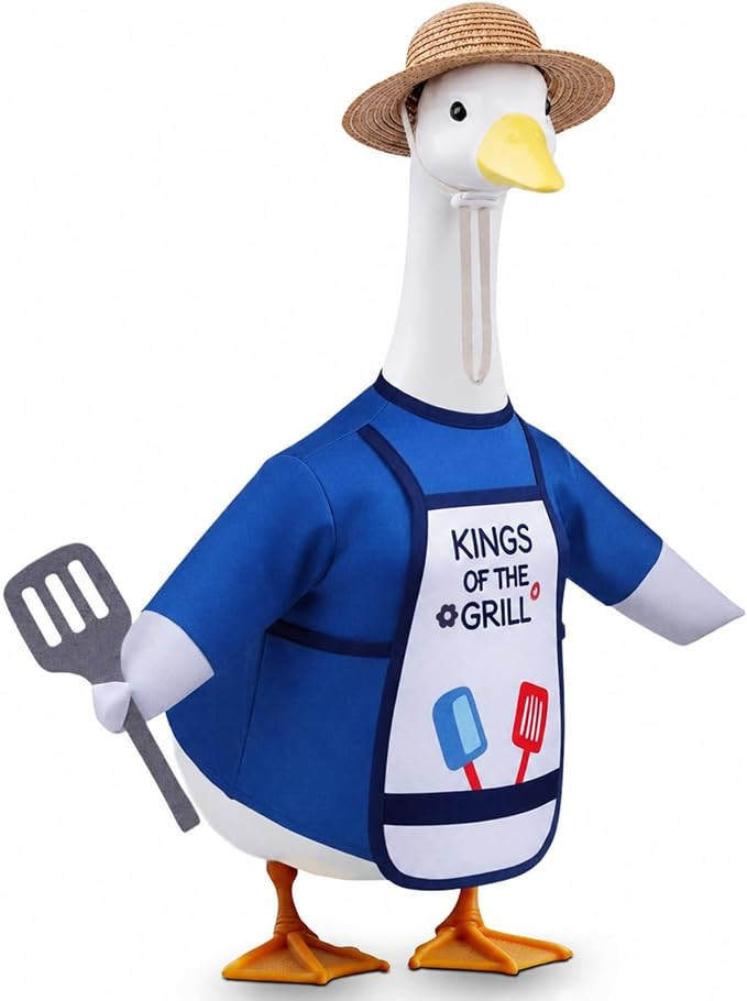 BBQ Porch Goose Outfits, 23 Inch Porch Goose Summer Outfit, Funny Duck Clothes with Straw Hat, Ap... | Amazon (US)