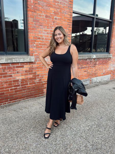 Black midi dress, perfect for date night or as a wedding guest dress! Wearing size XL. 

#LTKcurves #LTKstyletip #LTKFind