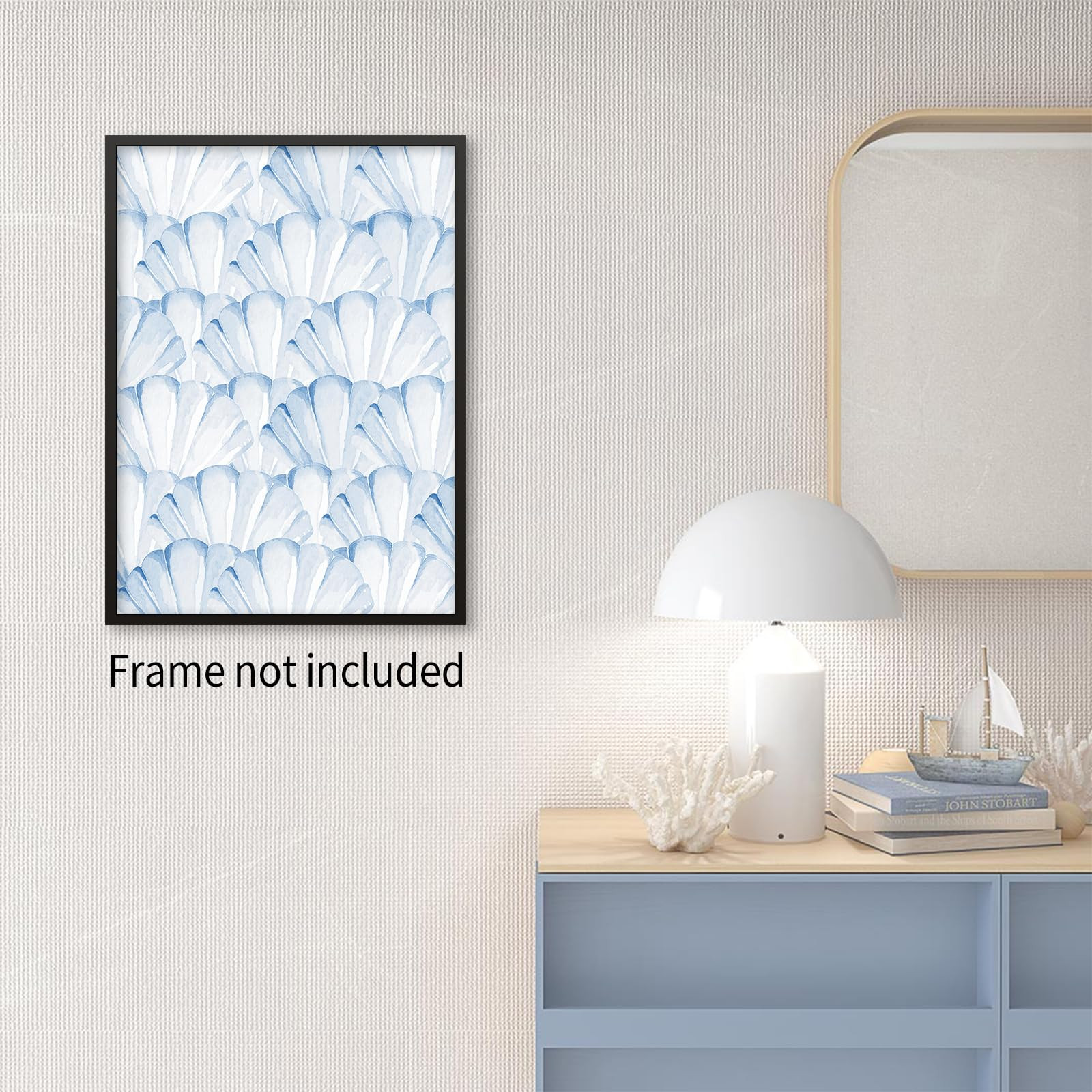 Light Blue Shell Poster Vintage Coastal Cowgirl Wall Art Modern Fashion Preppy Canvas Prints for ... | Amazon (US)