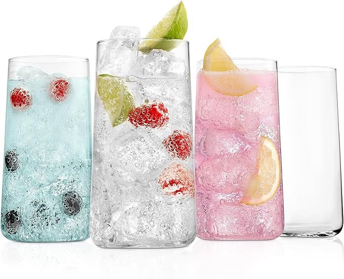 BENETI Luxury Glass Cups, Highball Drinking Glasses Set of 4 | Made in Europe | Water and Juice K... | Amazon (US)