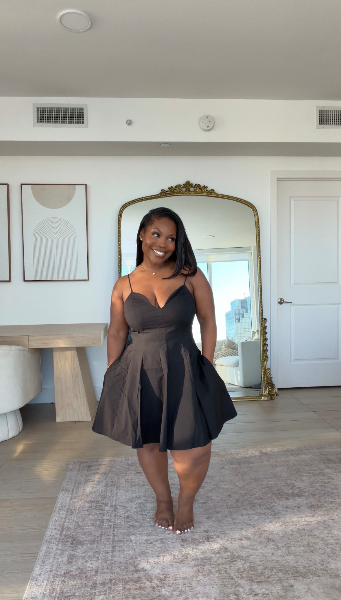 Loving this flirty number in the black + she has pockets!

Wearing a size large 🖤

@Express #expresspartner #dresstoexpress

#LTKPetite #LTKMidsize #LTKootd