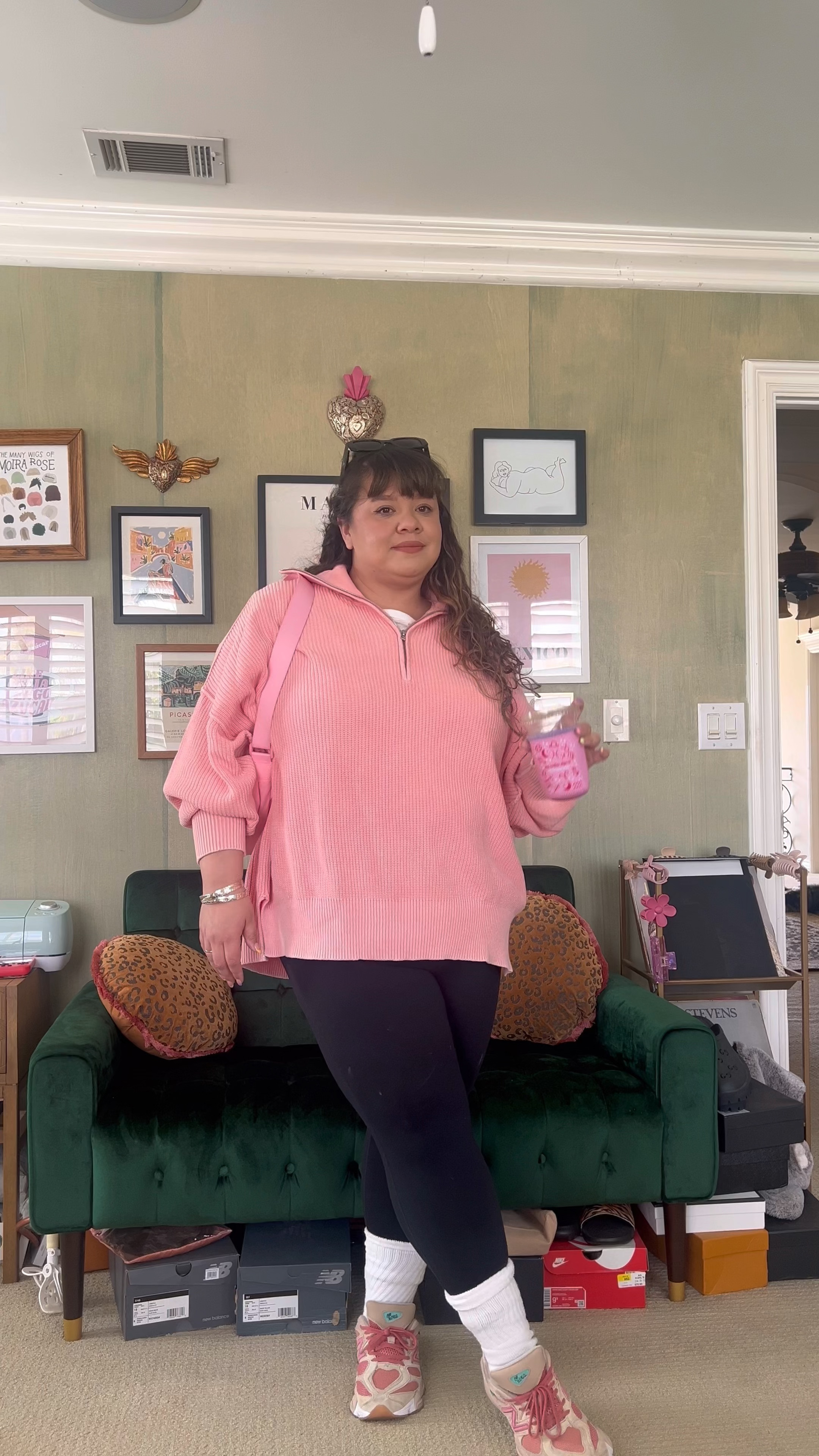 Pink sweater, zip up sweater, pink, plus size, plus size fashion, xxl, mid size, cozy outfit

#LTKmidsize #LTKfindsunder100 #LTKplussize