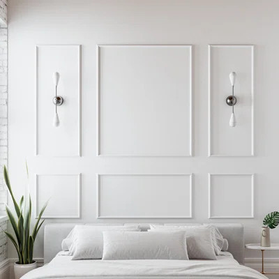 Pre-Cut Wall Molding Kit - 6-Frame PS Wainscoting Panel Set for Accent Walls, DIY Wall Decor Panel Ready for Assemble in Living Room, Bedroom, or Dini | Wayfair North America