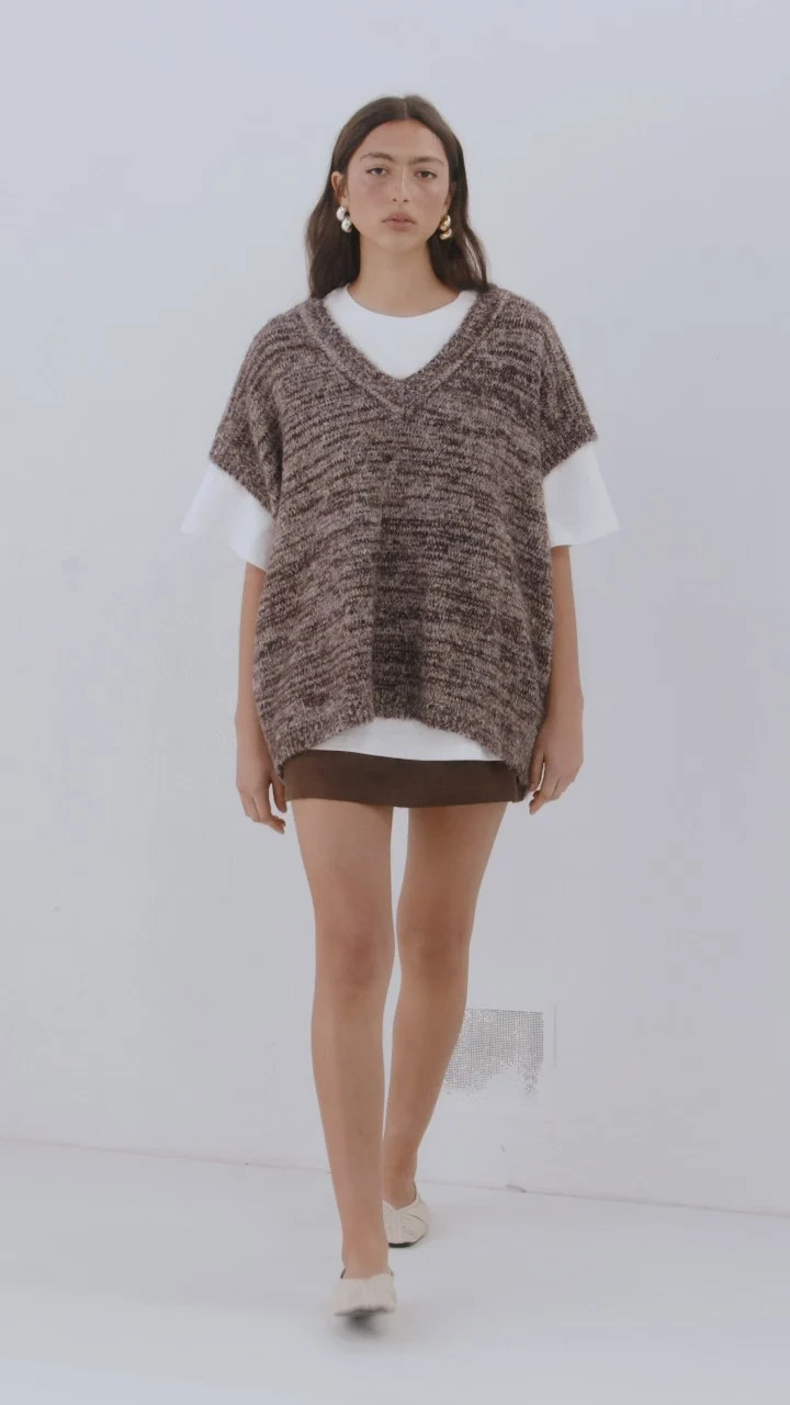 Anita Knit Tunic Vest Marle | VRG Grl