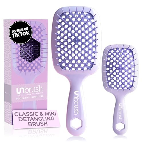 FHI Heat - UNbrush Detangling Brush Combo Pack — Original & Mini UNbrush Hairbrush for All Wet/Dry Hair Types — DuoFlex Anti Static Hair Brush, Vented Detangler Brush for Pain-Free Styling | Amazon (US)