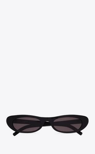 Sunglasses with narrow elongated cat-eye frames in acetate with nylon lenses. | Saint Laurent Inc. (Global)