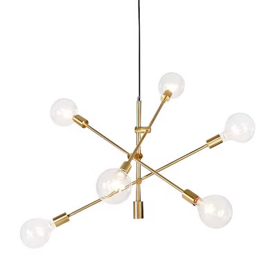 DORESshop 6-Light Gold Sputnik Chandelier, Modern Pendant Lighting Ceiling Light Fixture | Target