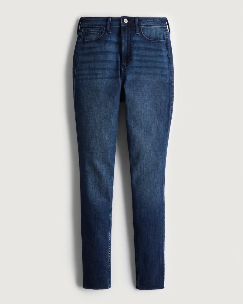 Curvy Ultra High-Rise Dark Wash Super Skinny Jeans | Hollister (US)