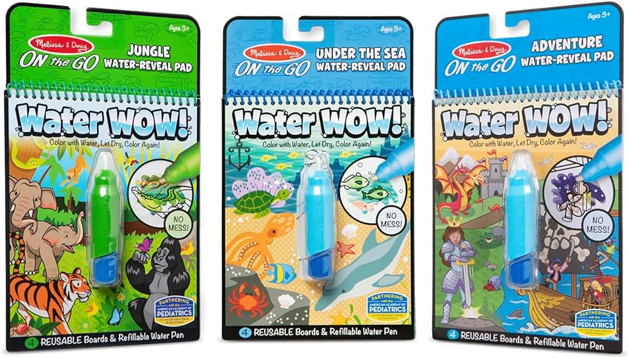 Melissa & Doug On The Go Water Wow! Reusable Color with Water Activity Pad 3-Pack, Jungle, Under ... | Amazon (US)