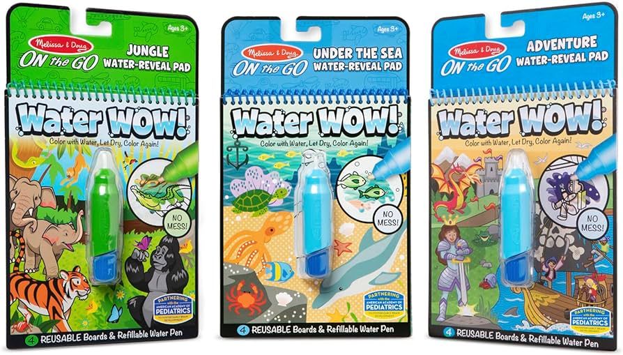 Melissa & Doug On The Go Water Wow! Reusable Color with Water Activity Pad 3-Pack, Jungle, Under ... | Amazon (US)