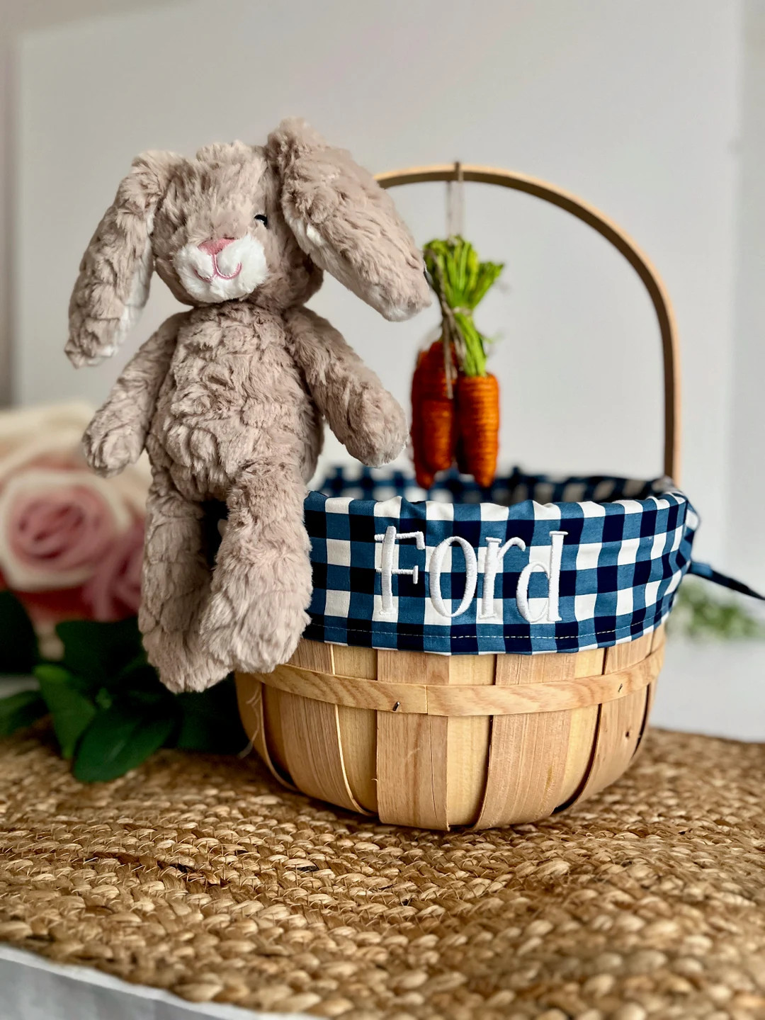 Embroidered Easter Basket , Custom Kids Easter Basket Liner, Easter Basket, Personalized Easter, ... | Etsy (US)