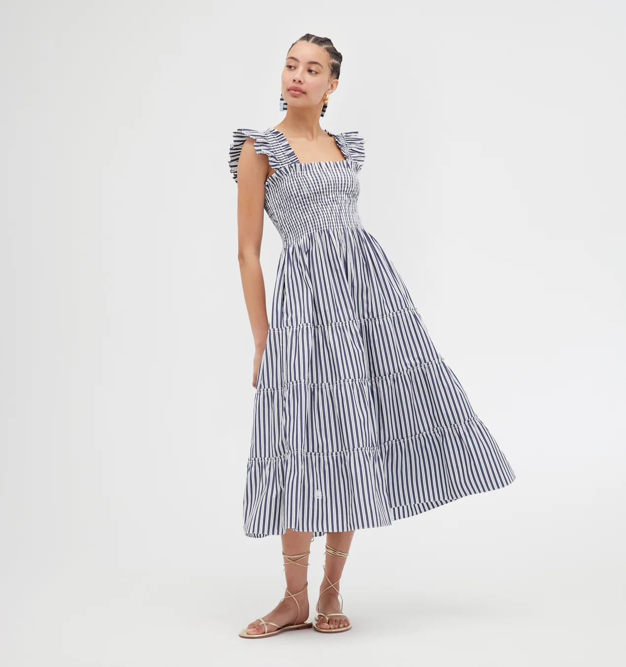 The Ellie Nap Dress - Navy Stripe | Hill House Home