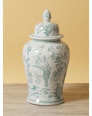24in Chinoiserie Ceramic Jar | HomeGoods