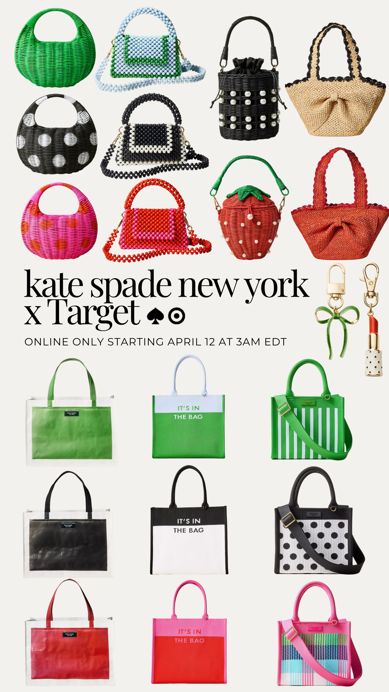Kate Spade New York is coming to Target! ♠️ 🎯

This online-only drop goes live April 12 at 3am EDT—so set your alarms or save this post to be ready! You know the good stuff always sells out fast! 

Designer bag, designer handbags, designer looks for less, Kate spade purse

#LTKSaleAlert #LTKItBag #LTKFindsUnder50